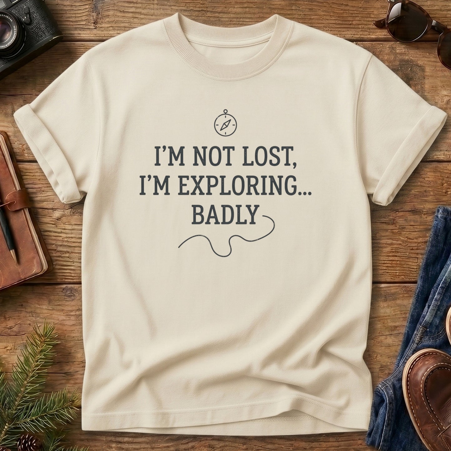 I'm Not Lost, I'm Exploring Badly Tee