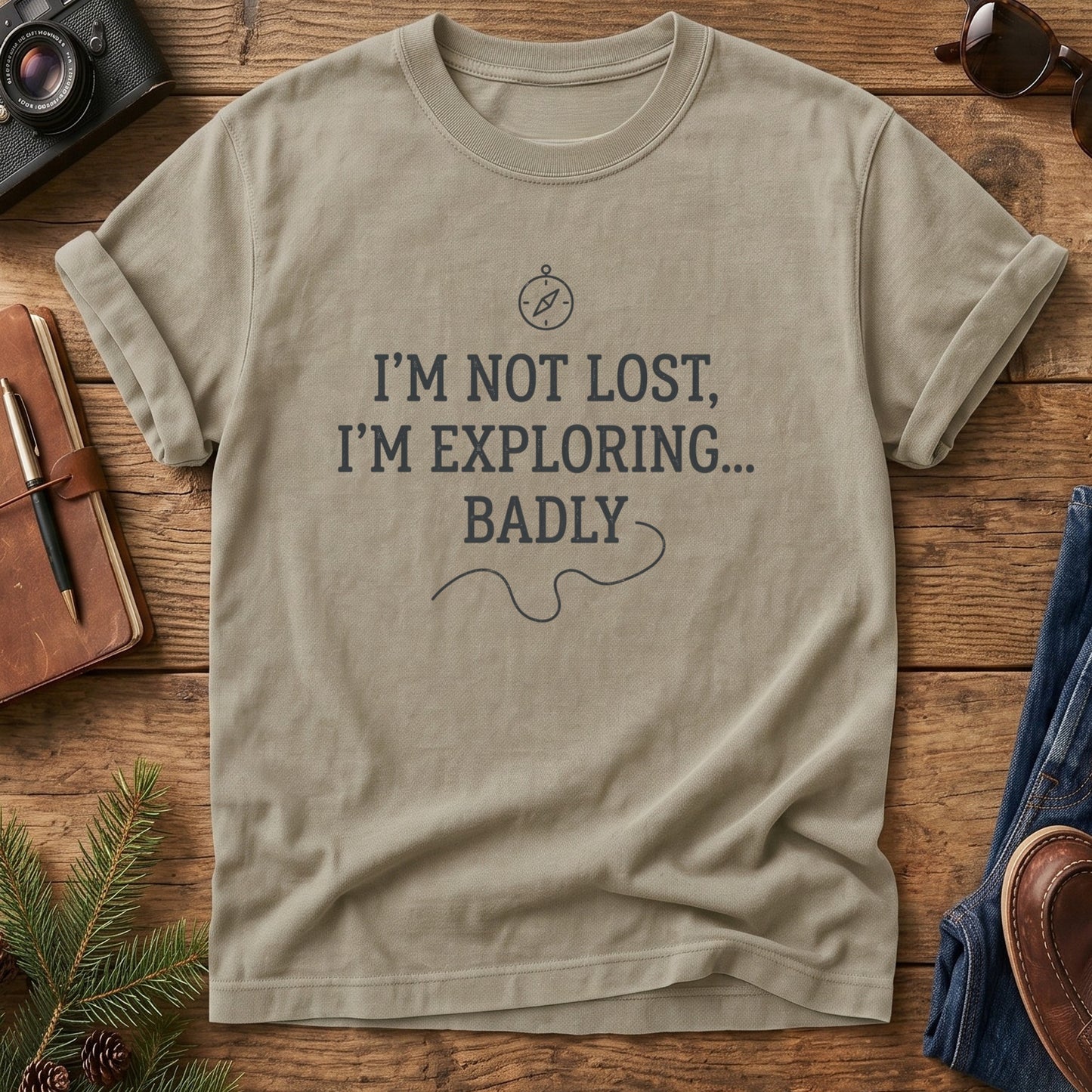 I'm Not Lost, I'm Exploring Badly Tee