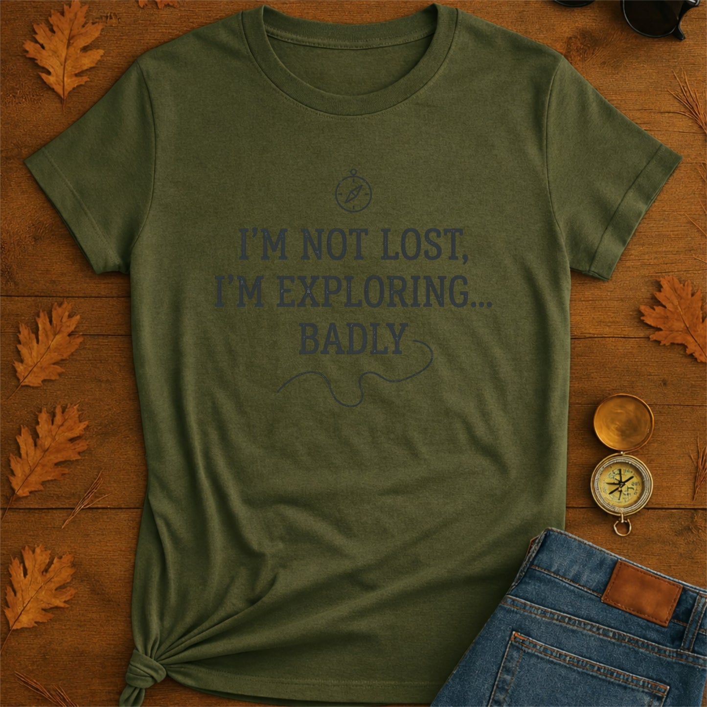 I'm Not Lost I'm Exploring Funny Hiking T-Shirt