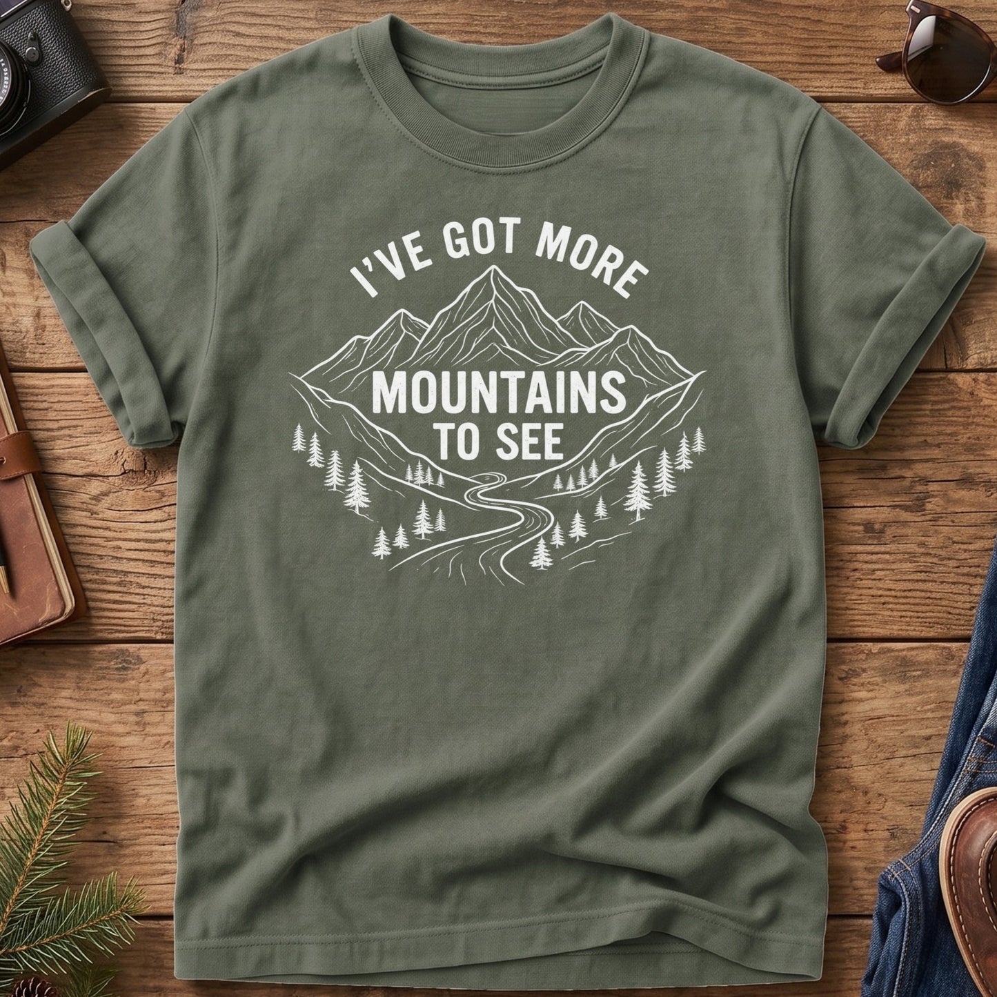 I've Got More Mountains to See Tee — Wilderness Apparel garment-dyed Comfort Colors tee, photo 4 of 8