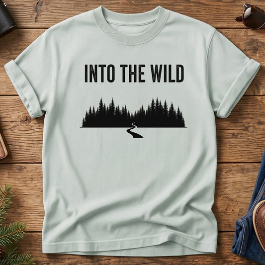 Into the Wild Forest Silhouette Tee – forest treeline silhouette graphic on garment-dyed Comfort Colors t-shirt, front view