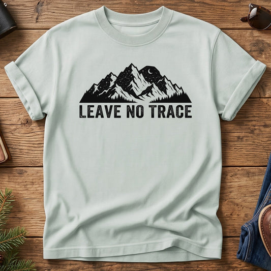 Leave No Trace Mountain Tee – leave no trace mountain graphic on garment-dyed Comfort Colors t-shirt, front view