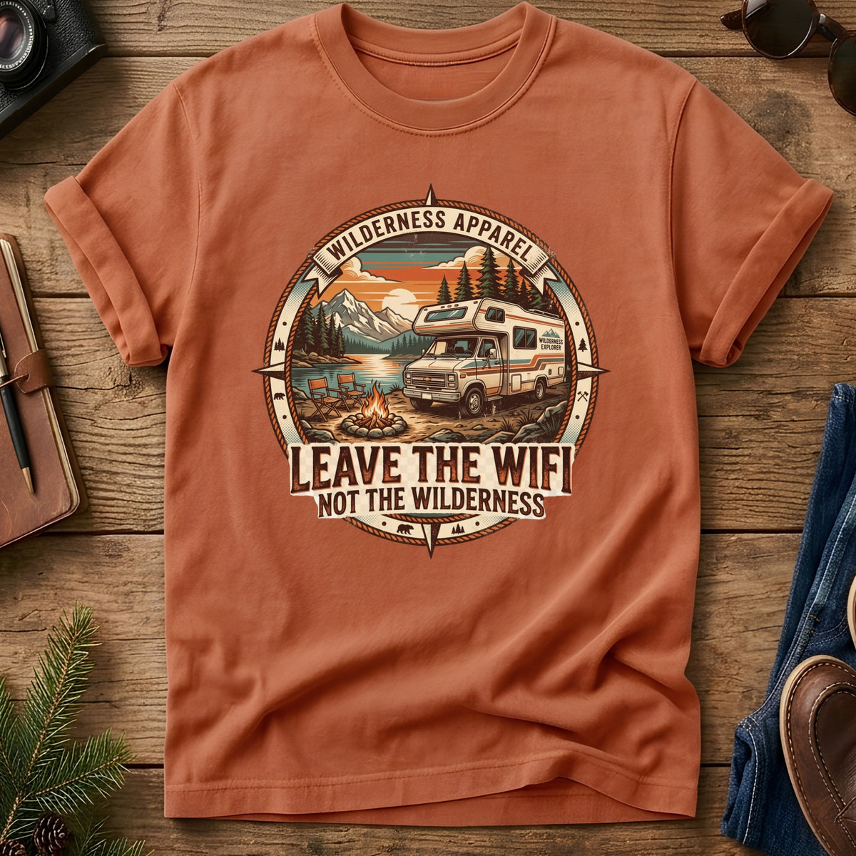 Leave the WiFi, Not the Wilderness Tee – RV Adventure