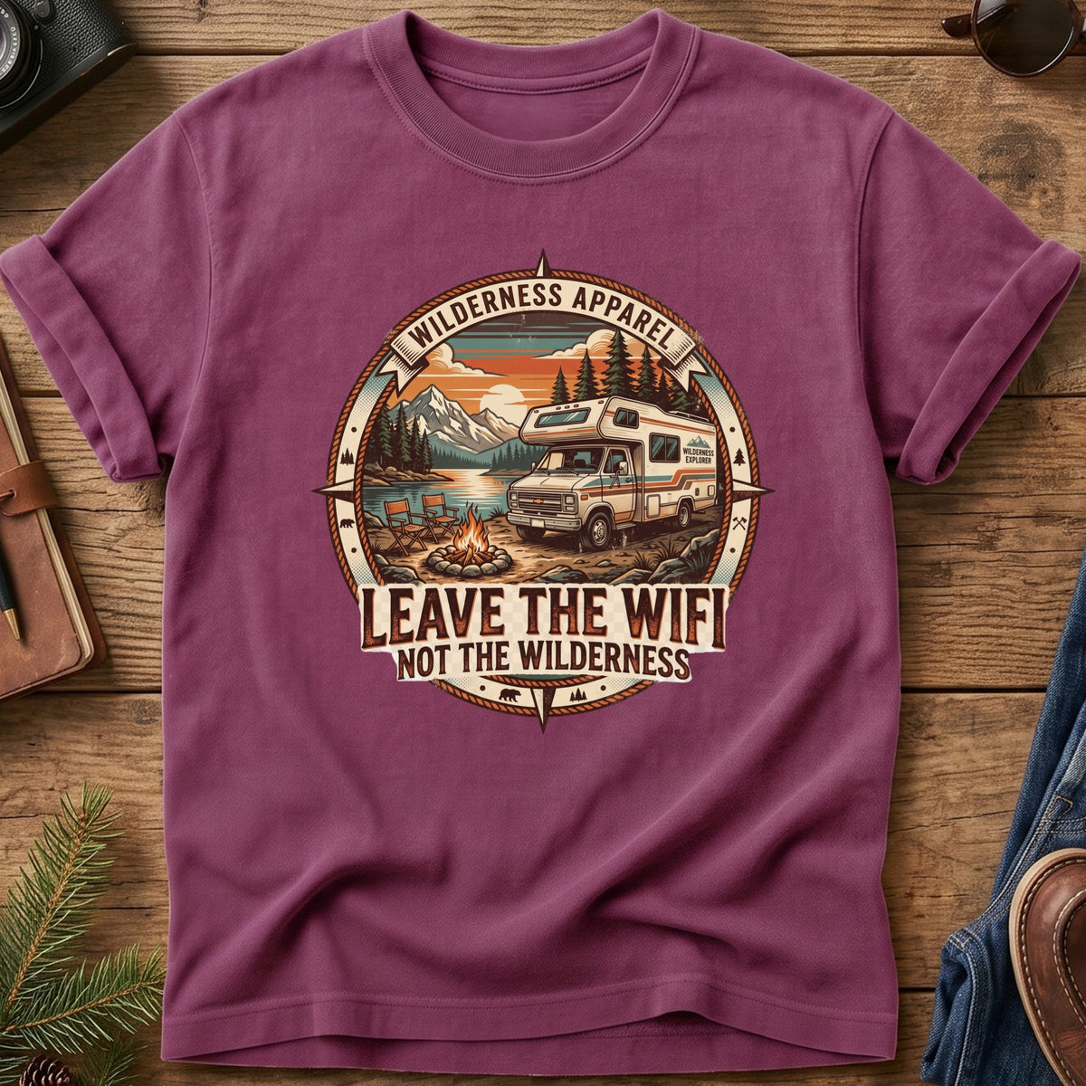 Leave the WiFi, Not the Wilderness Tee – RV Adventure