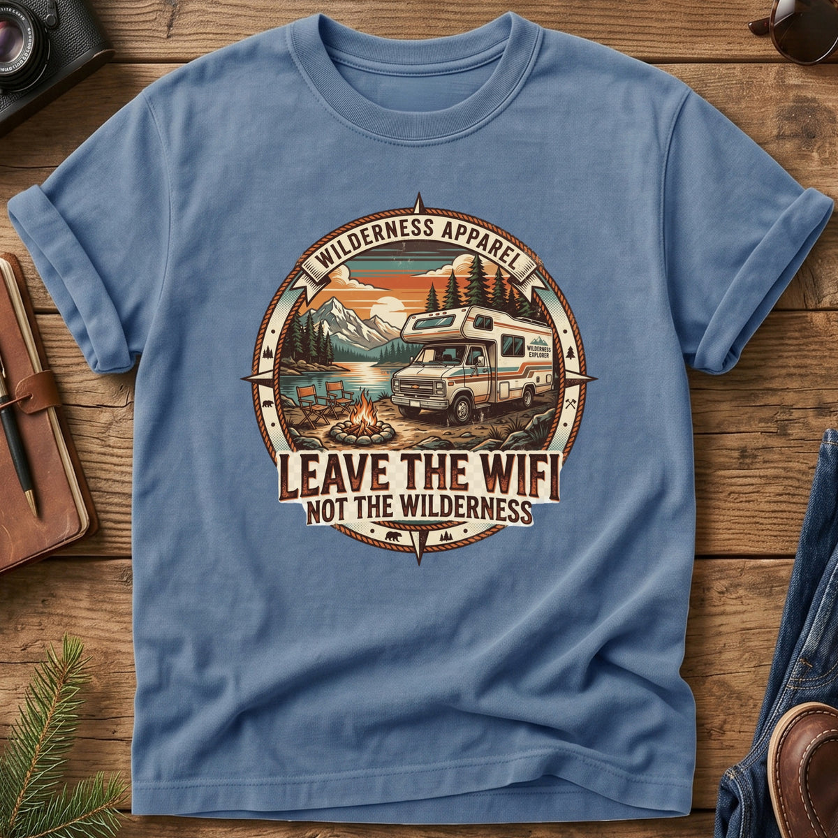 Leave the WiFi, Not the Wilderness Tee – RV Adventure