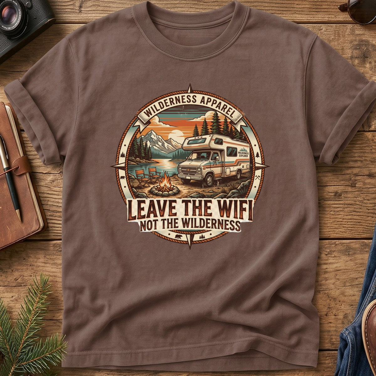 Leave the WiFi, Not the Wilderness Tee – RV Adventure