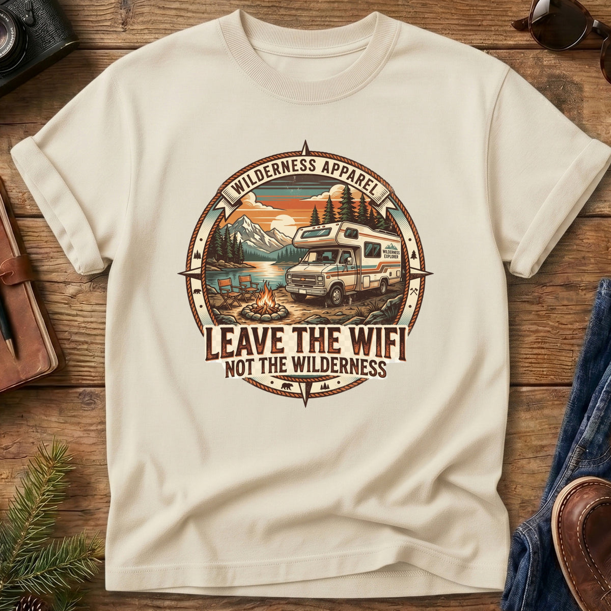 Leave the WiFi, Not the Wilderness Tee – RV Adventure