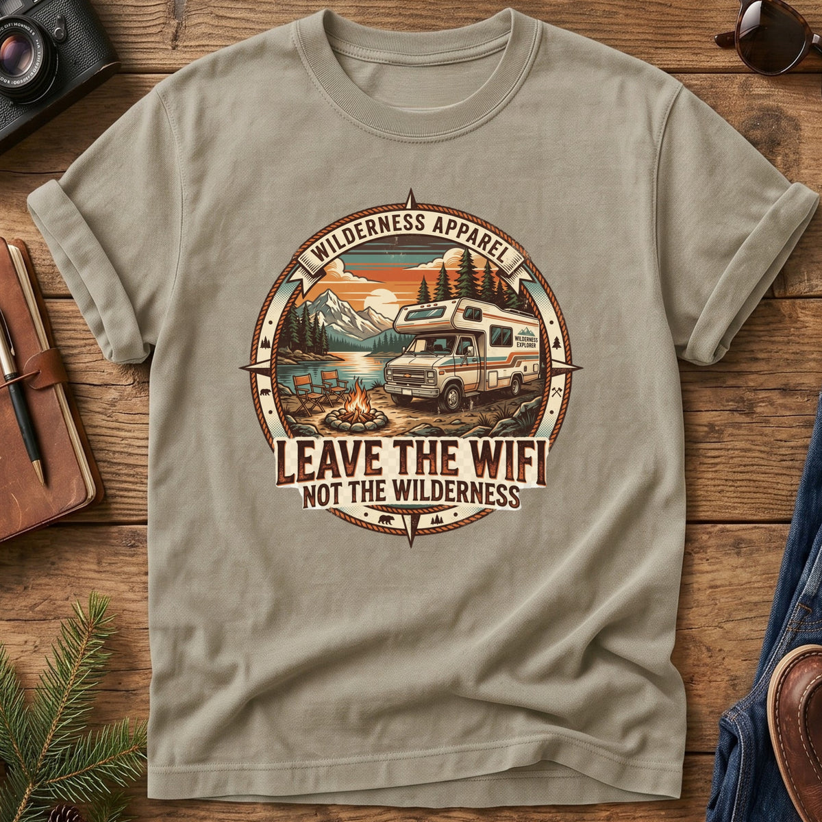 Leave the WiFi, Not the Wilderness Tee – RV Adventure