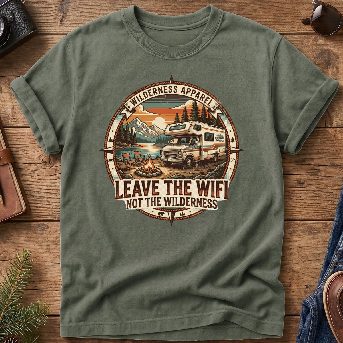 Leave the WiFi, Not the Wilderness Tee – RV Adventure