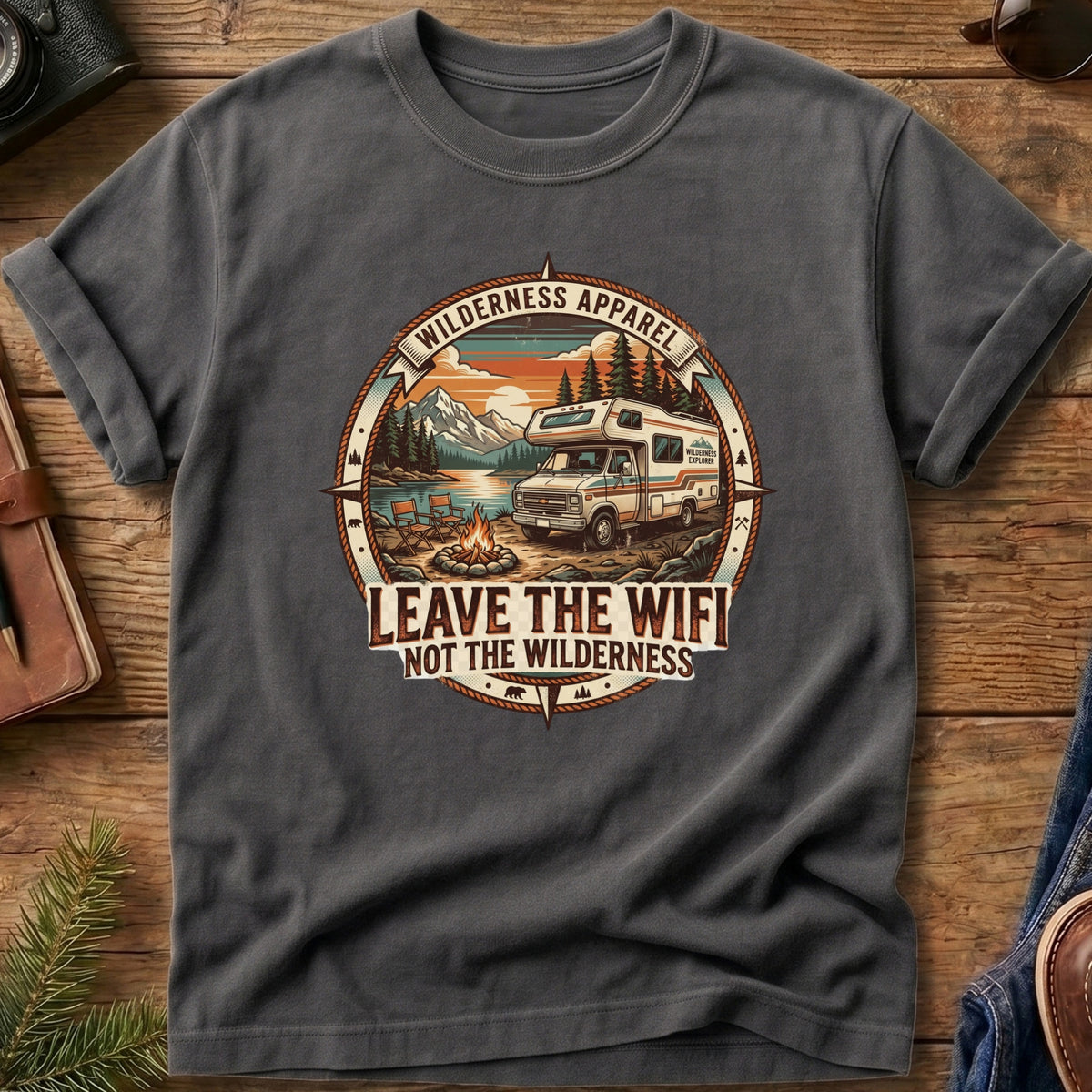 Leave the WiFi, Not the Wilderness Tee – RV Adventure