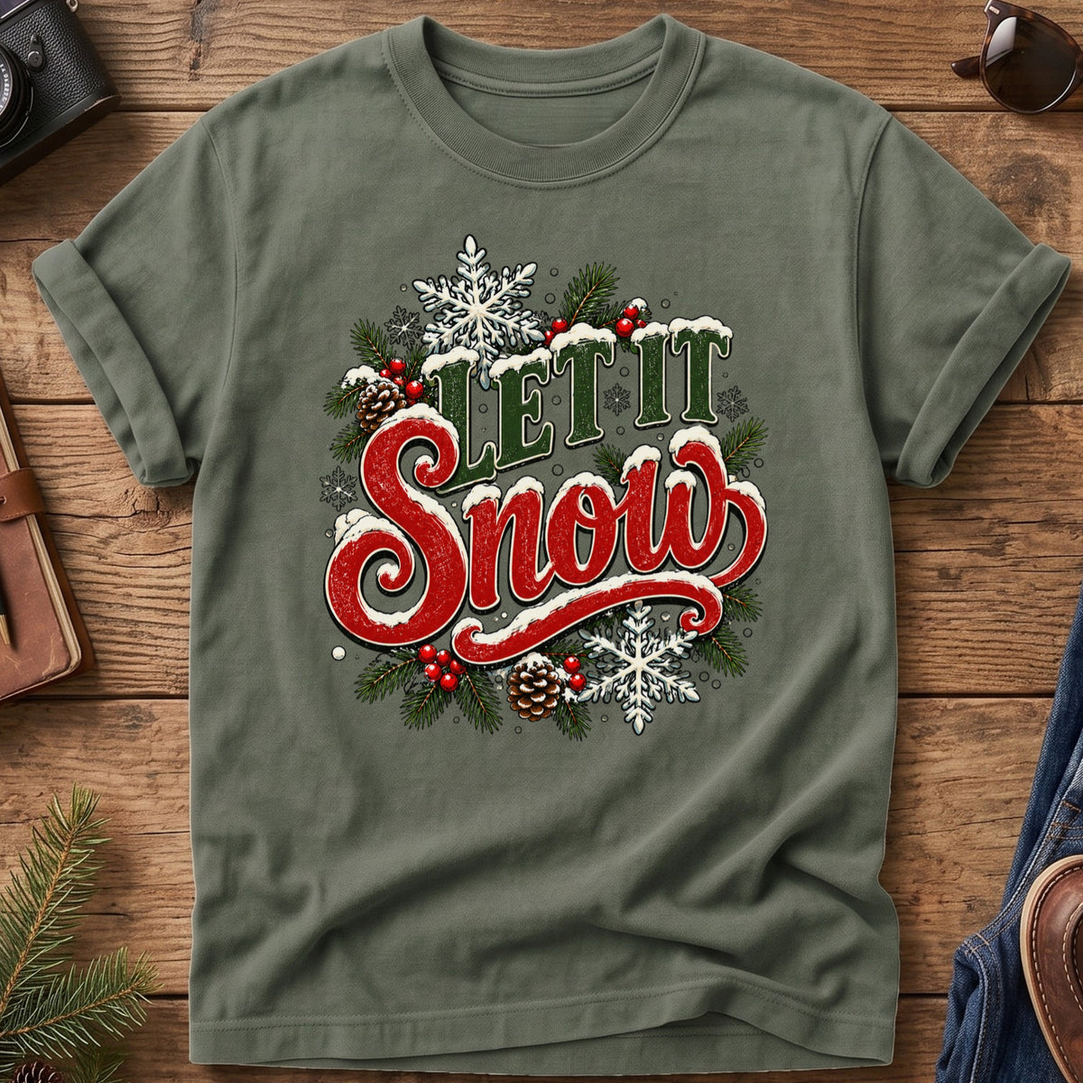 Let It Snow Christmas Tee
