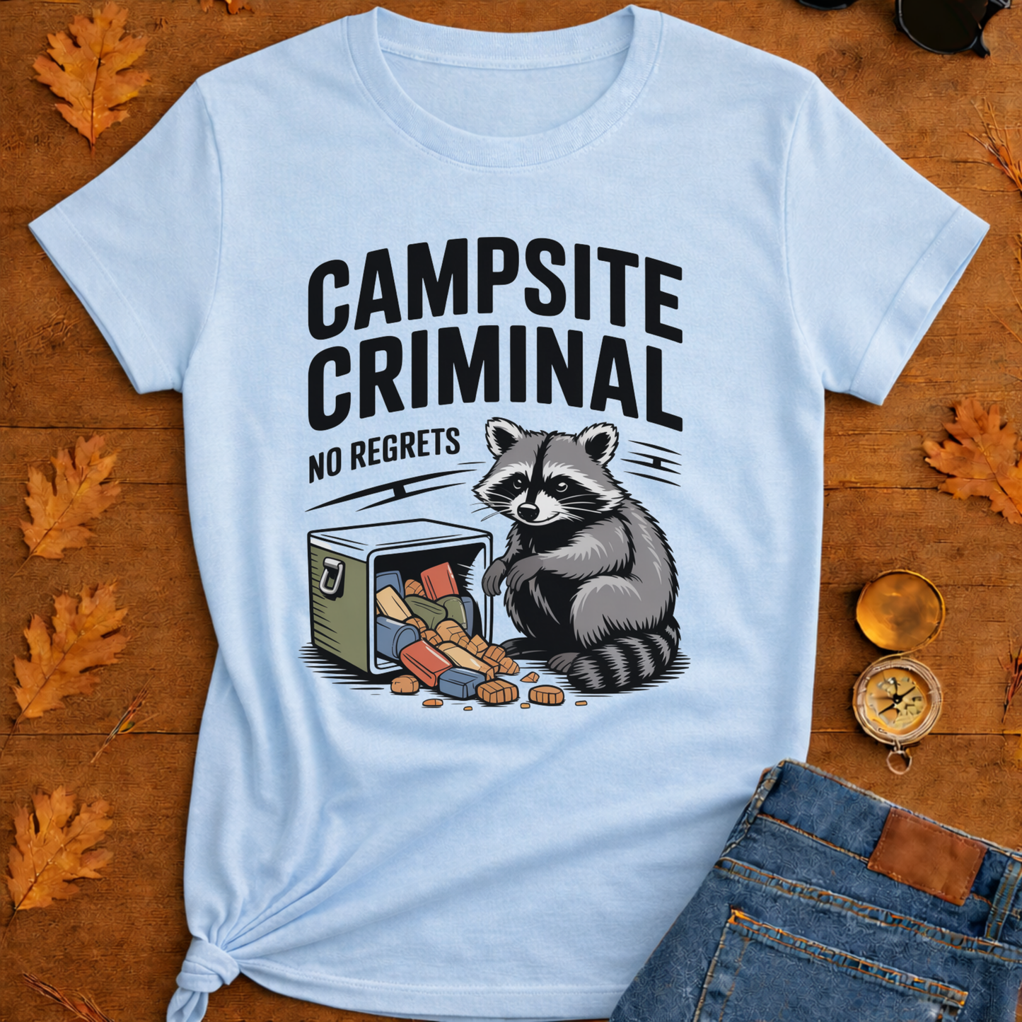 Campsite Criminal Raccoon T-Shirt