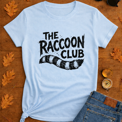Raccoon Club T-Shirt — Cute Retro Wildlife Tee
