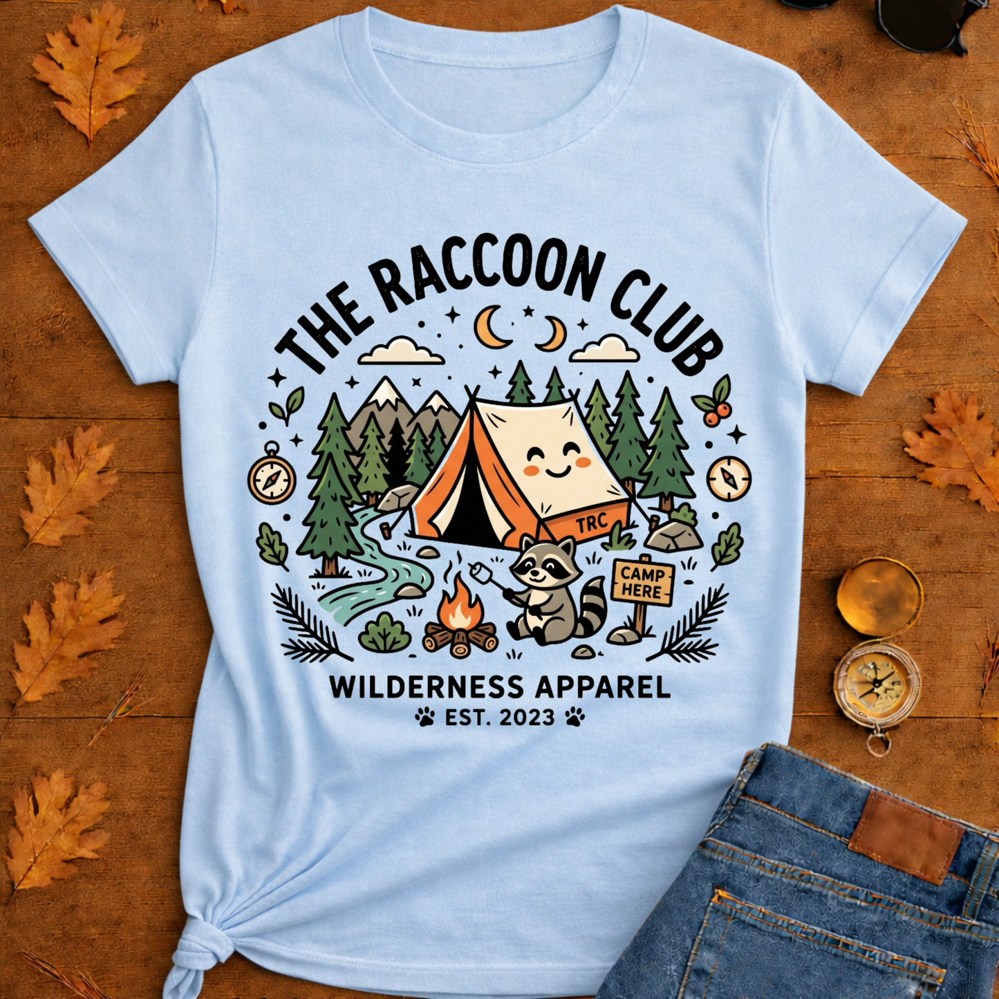 The raccoon club camp T-Shirt