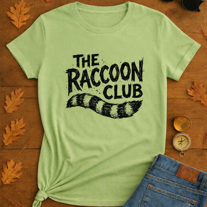 Raccoon Club T-Shirt — Cute Retro Wildlife Tee