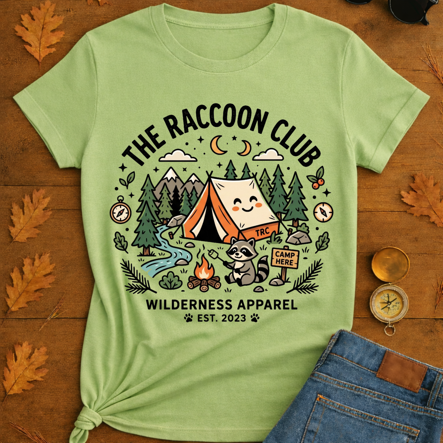 The raccoon club camp T-Shirt