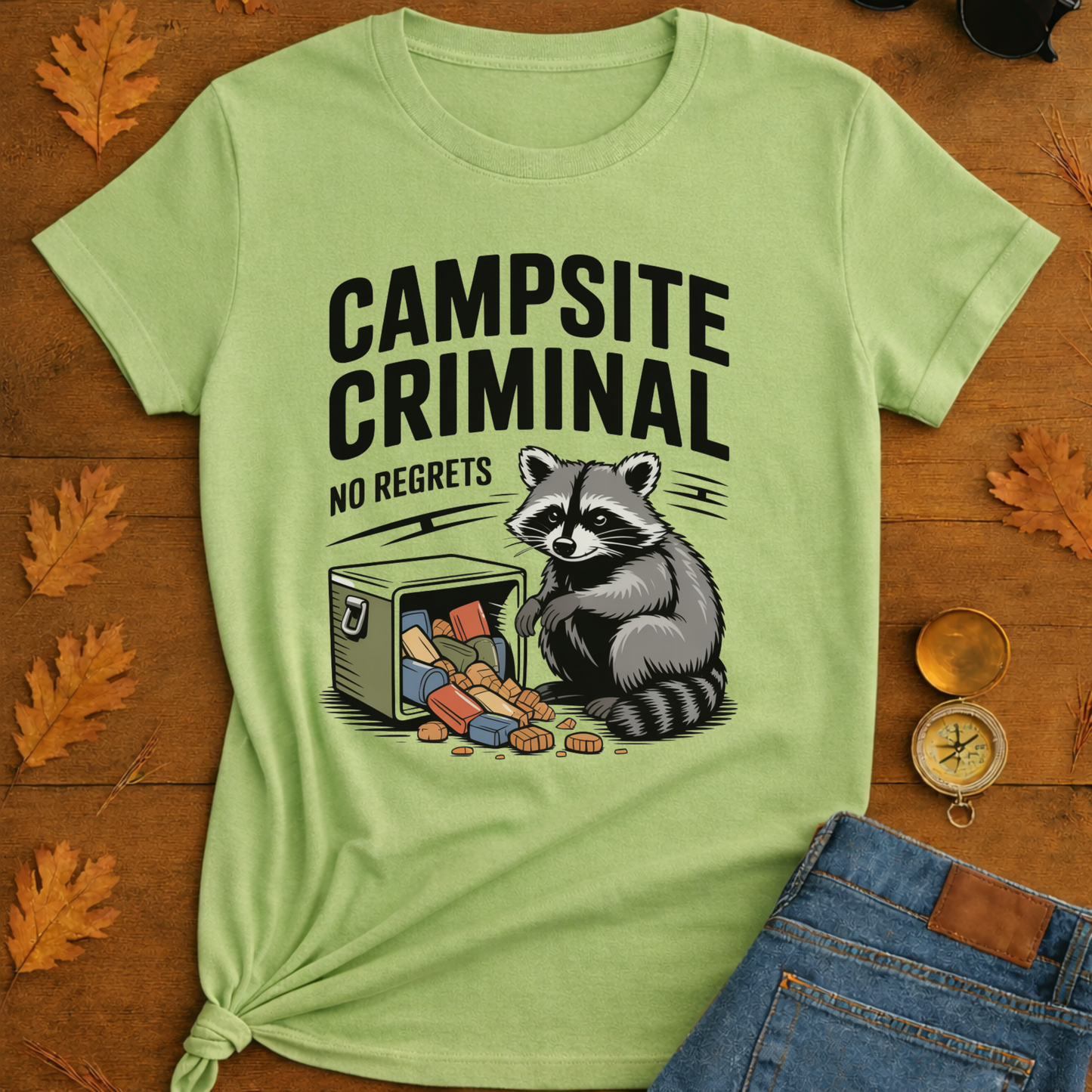 Campsite Criminal Raccoon T-Shirt