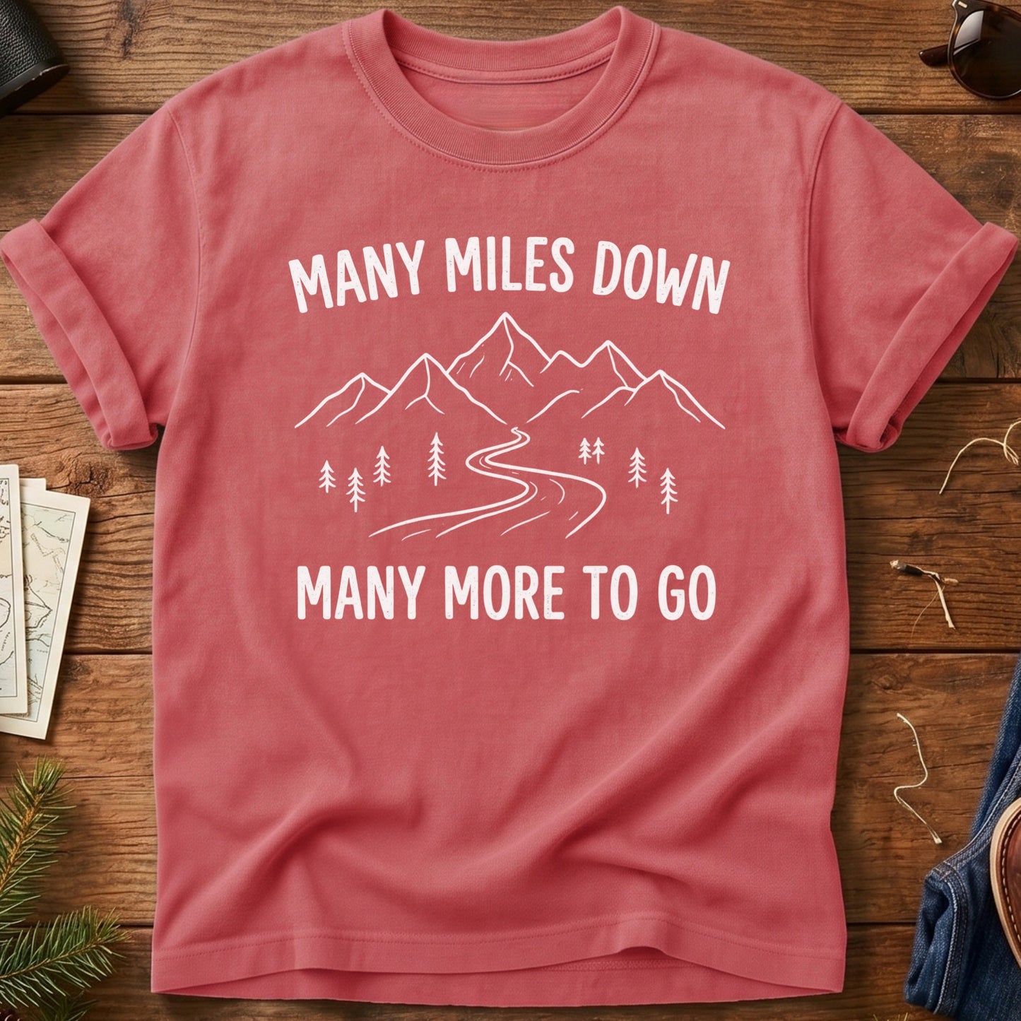 Many Miles Down Tee — Wilderness Apparel garment-dyed Comfort Colors tee, photo 6 of 8