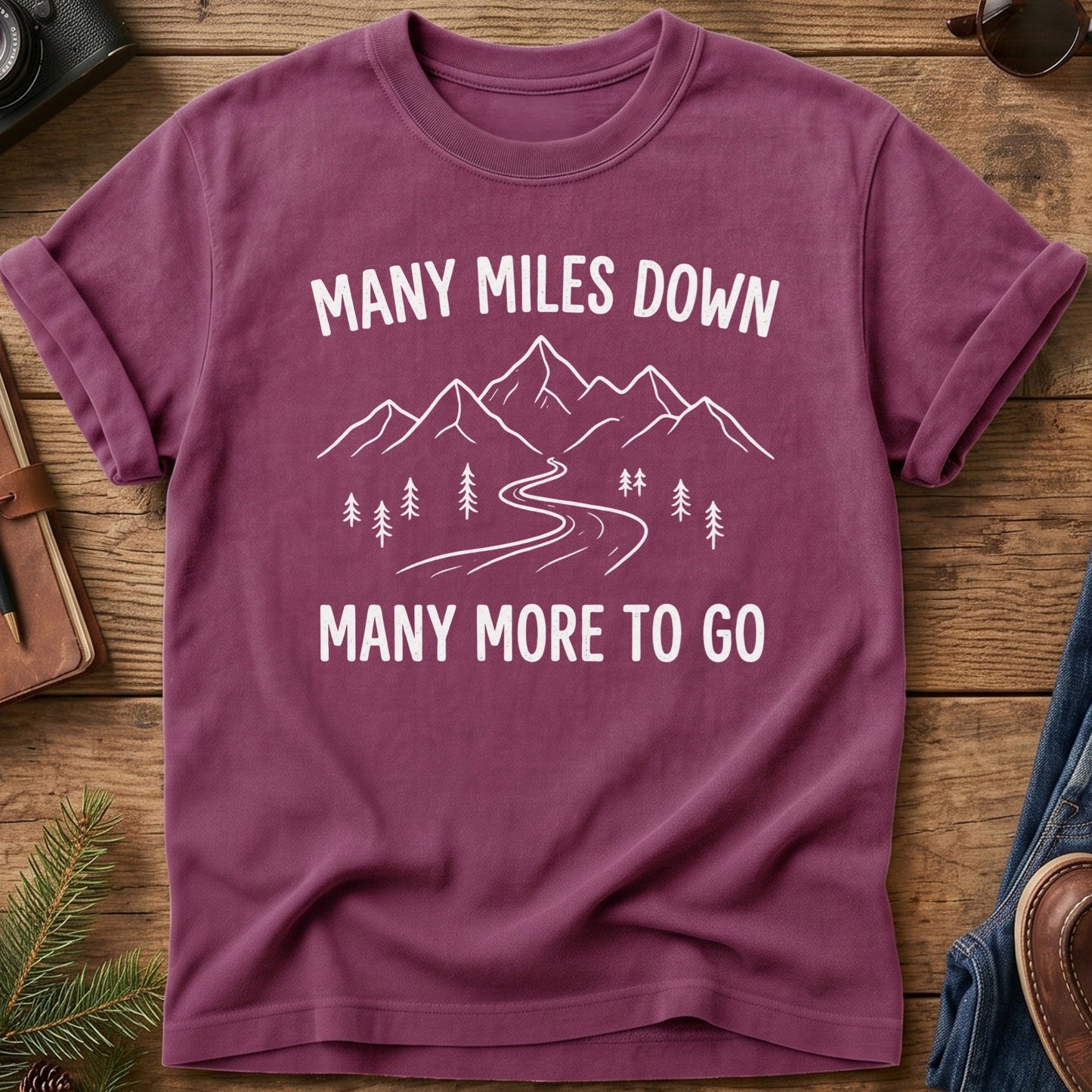 Many Miles Down Tee — Wilderness Apparel garment-dyed Comfort Colors tee, photo 2 of 8