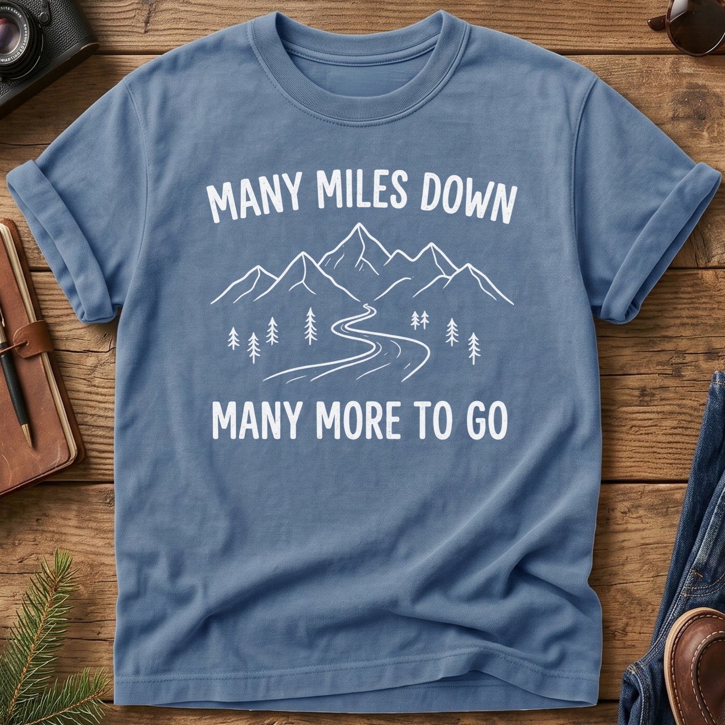 Many Miles Down Tee — Wilderness Apparel garment-dyed Comfort Colors tee, photo 3 of 8