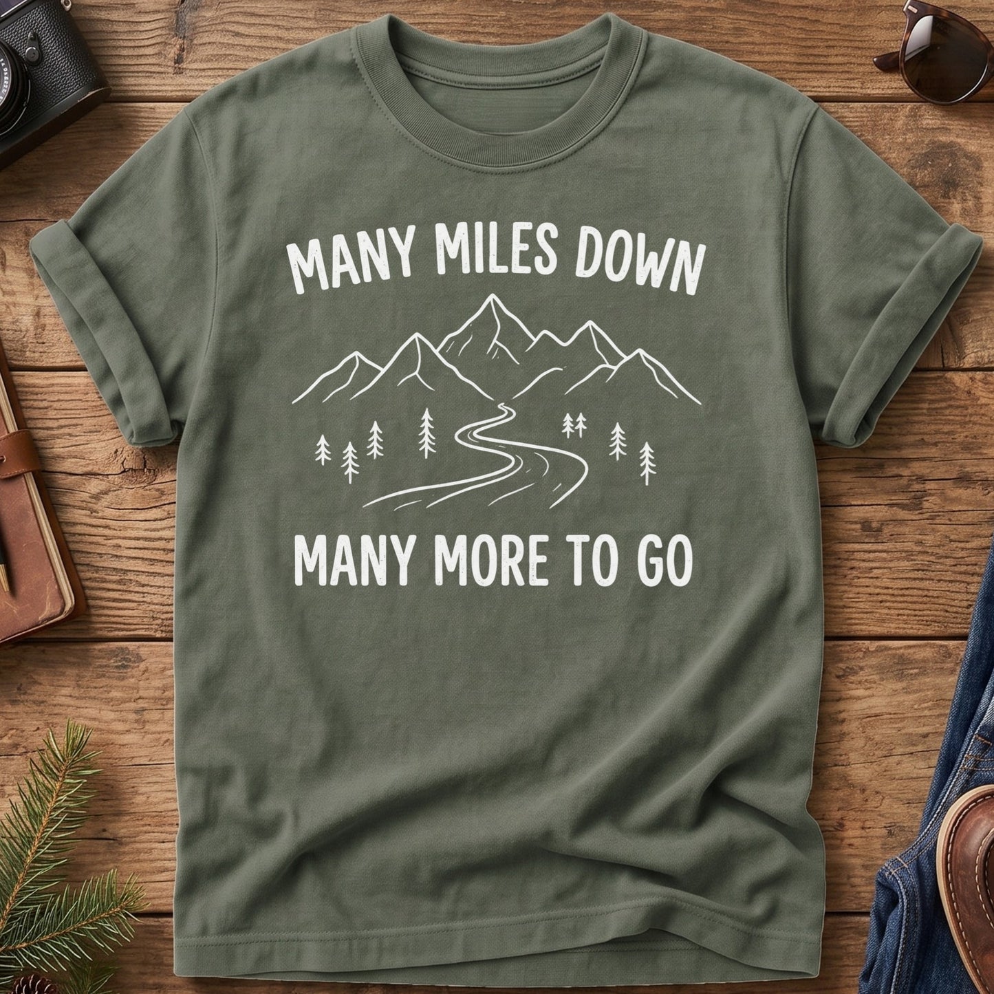 Many Miles Down Tee — Wilderness Apparel garment-dyed Comfort Colors tee, photo 4 of 8