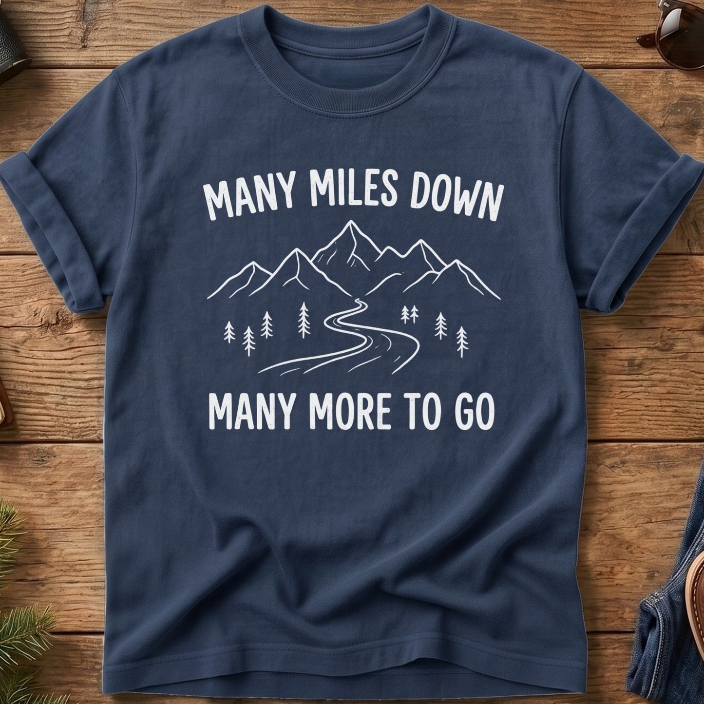 Many Miles Down Tee — Wilderness Apparel garment-dyed Comfort Colors tee, photo 1 of 8