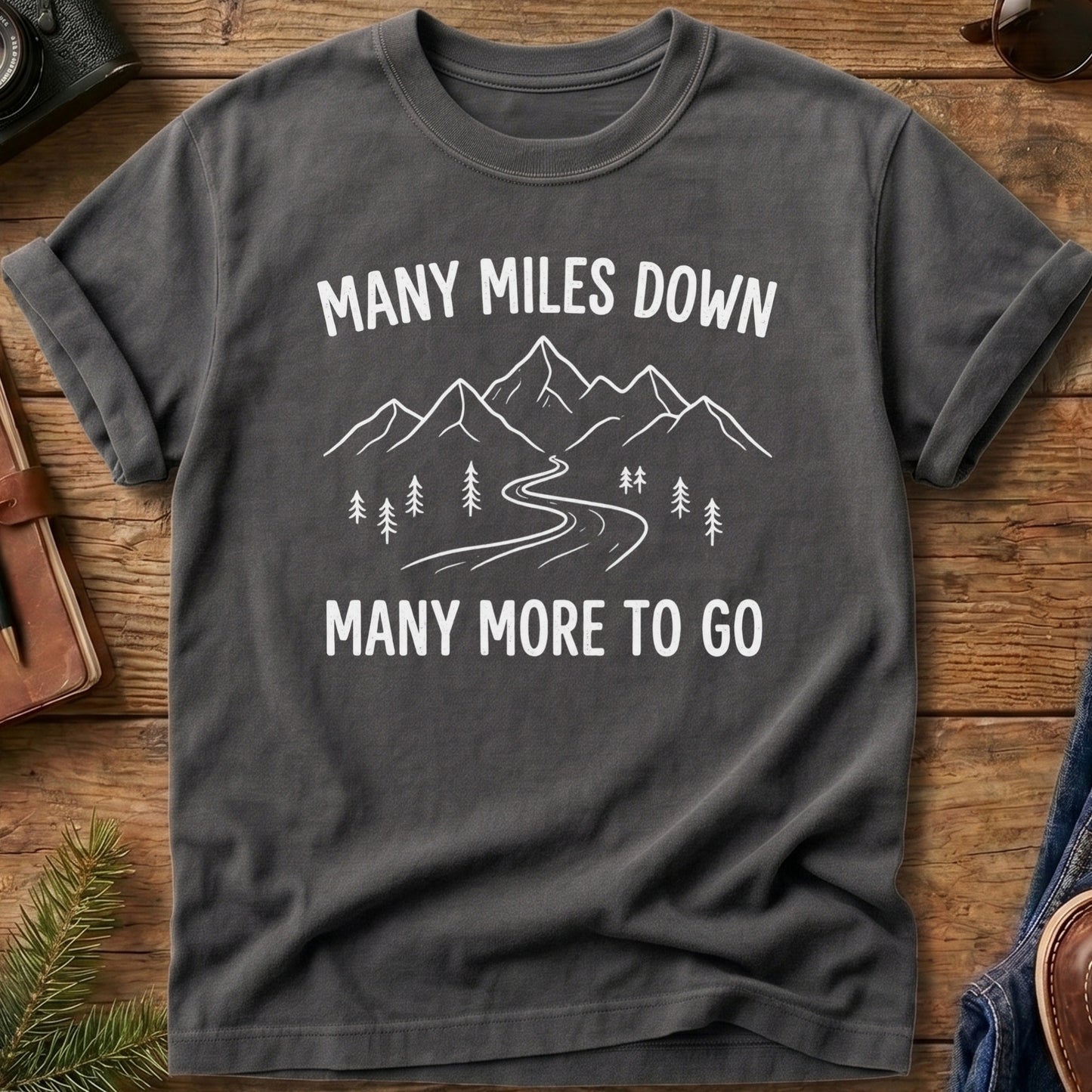 Many Miles Down Tee — Wilderness Apparel garment-dyed Comfort Colors tee, photo 5 of 8