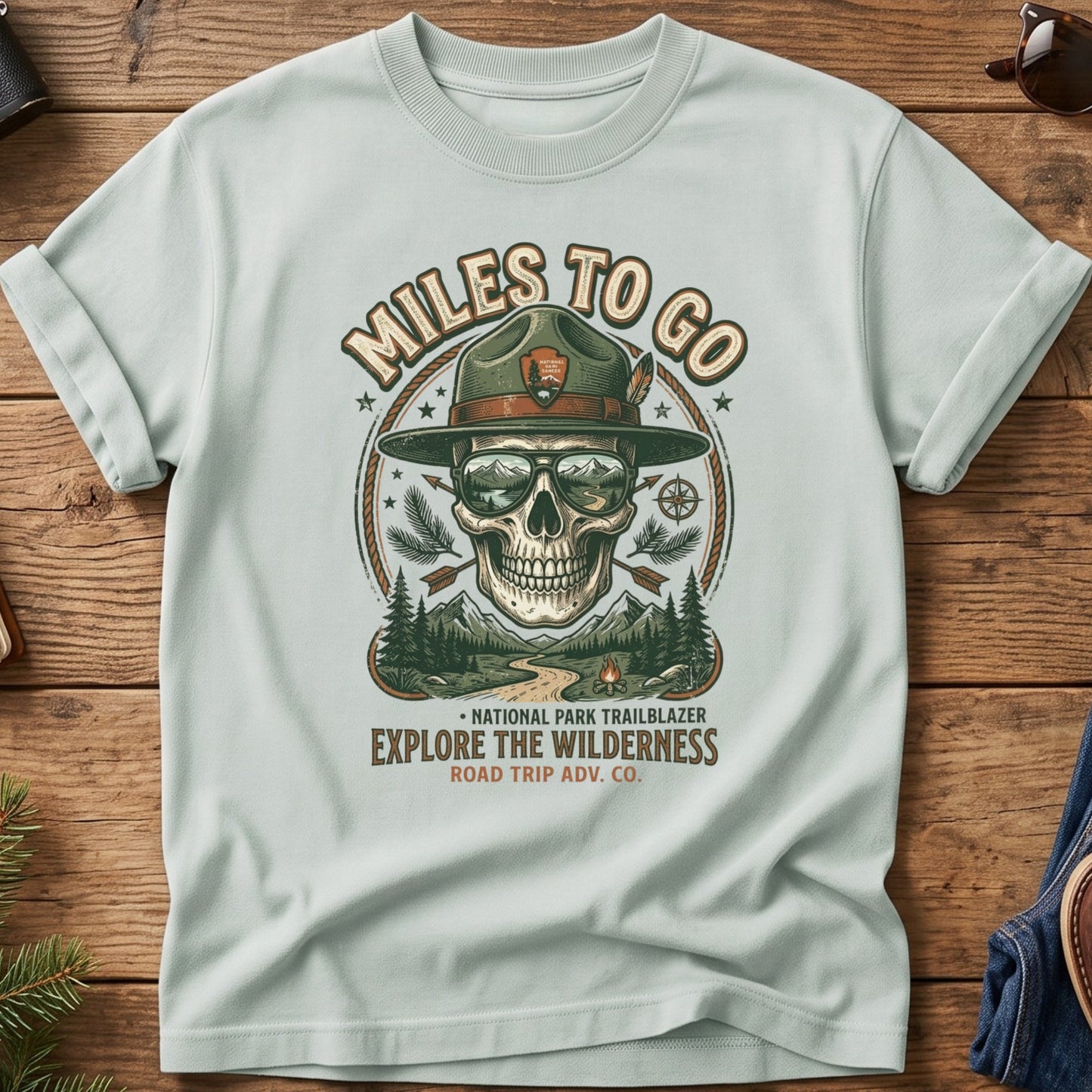 Miles To Go- Scenic Route Skull Tee