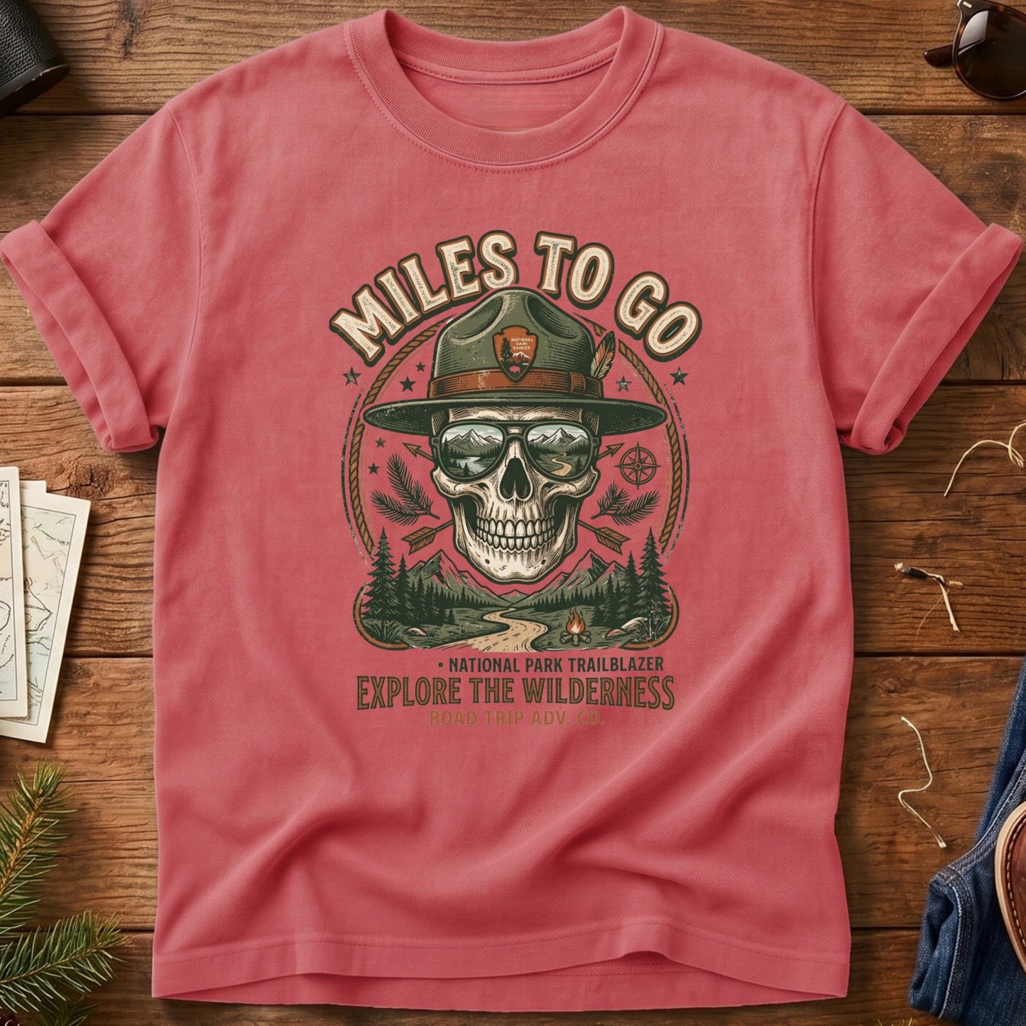 Miles To Go- Scenic Route Skull Tee