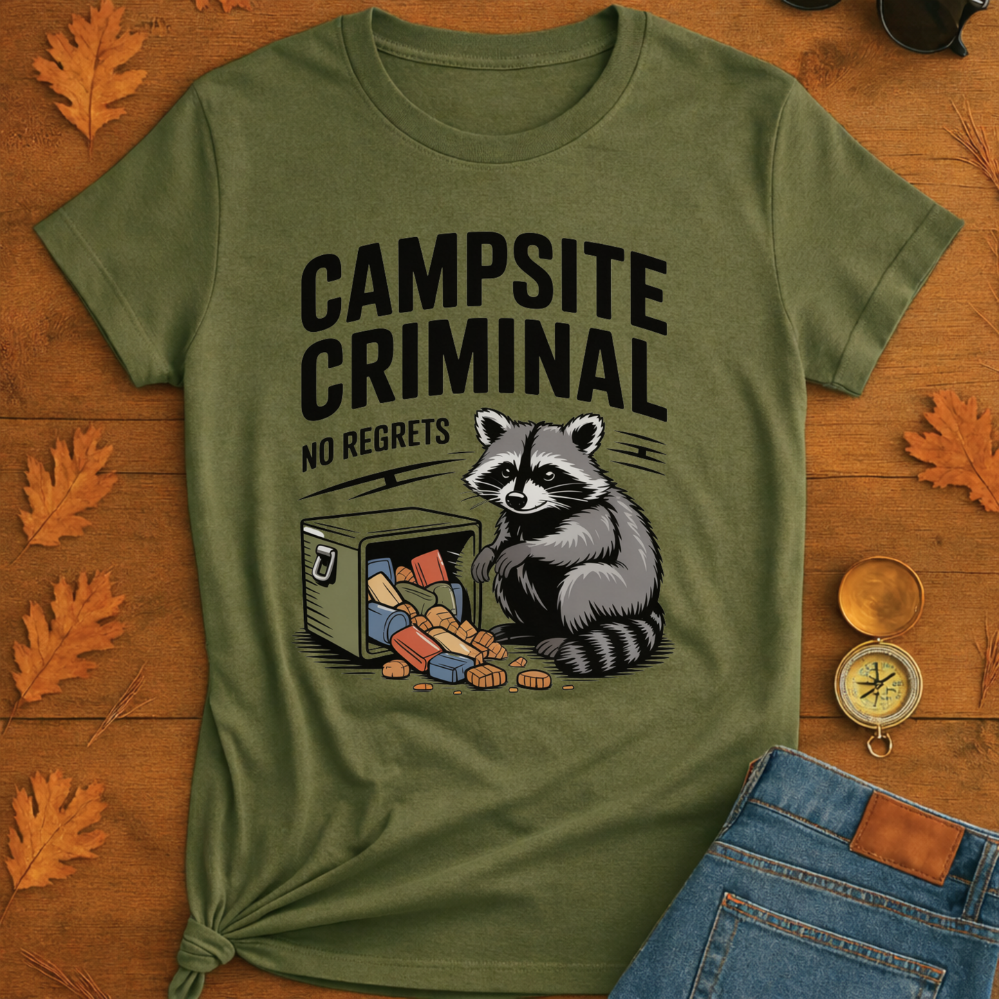 Campsite Criminal Raccoon T-Shirt