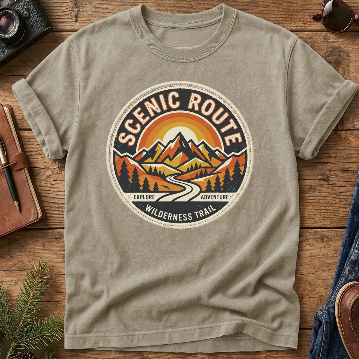 Mountain Sunset Crest Tee