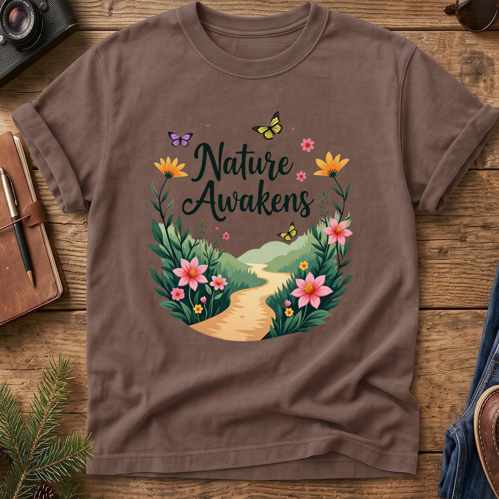 Nature Awakens Tee – lifestyle photo, garment-dyed Comfort Colors tee