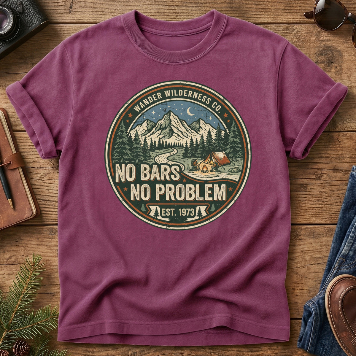 No Bars No Problem Tee – graphic tee design close-up
