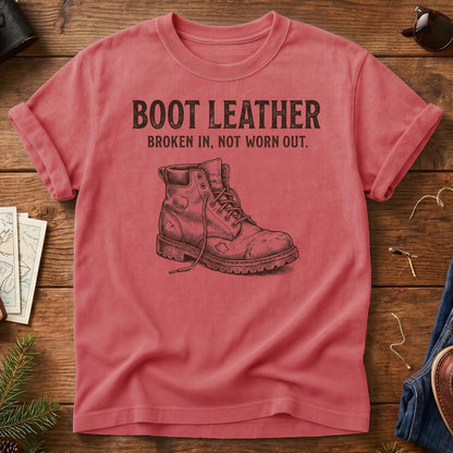 Not Worn Out Tee – broken-in hiking boot graphic tee, product photo 6