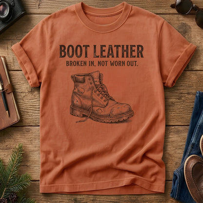 Not Worn Out Tee – broken-in hiking boot graphic tee, product photo 7