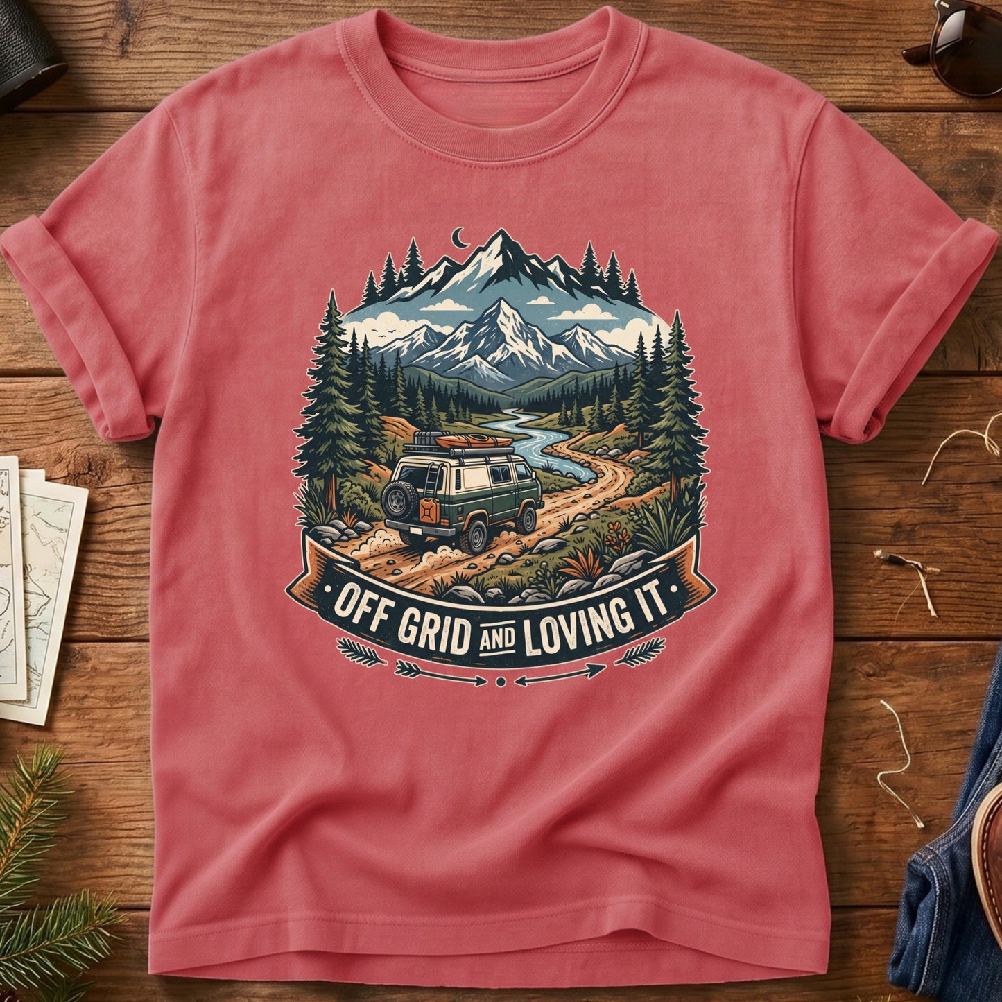 Off Grid and Loving It Tee – graphic tee, view 6