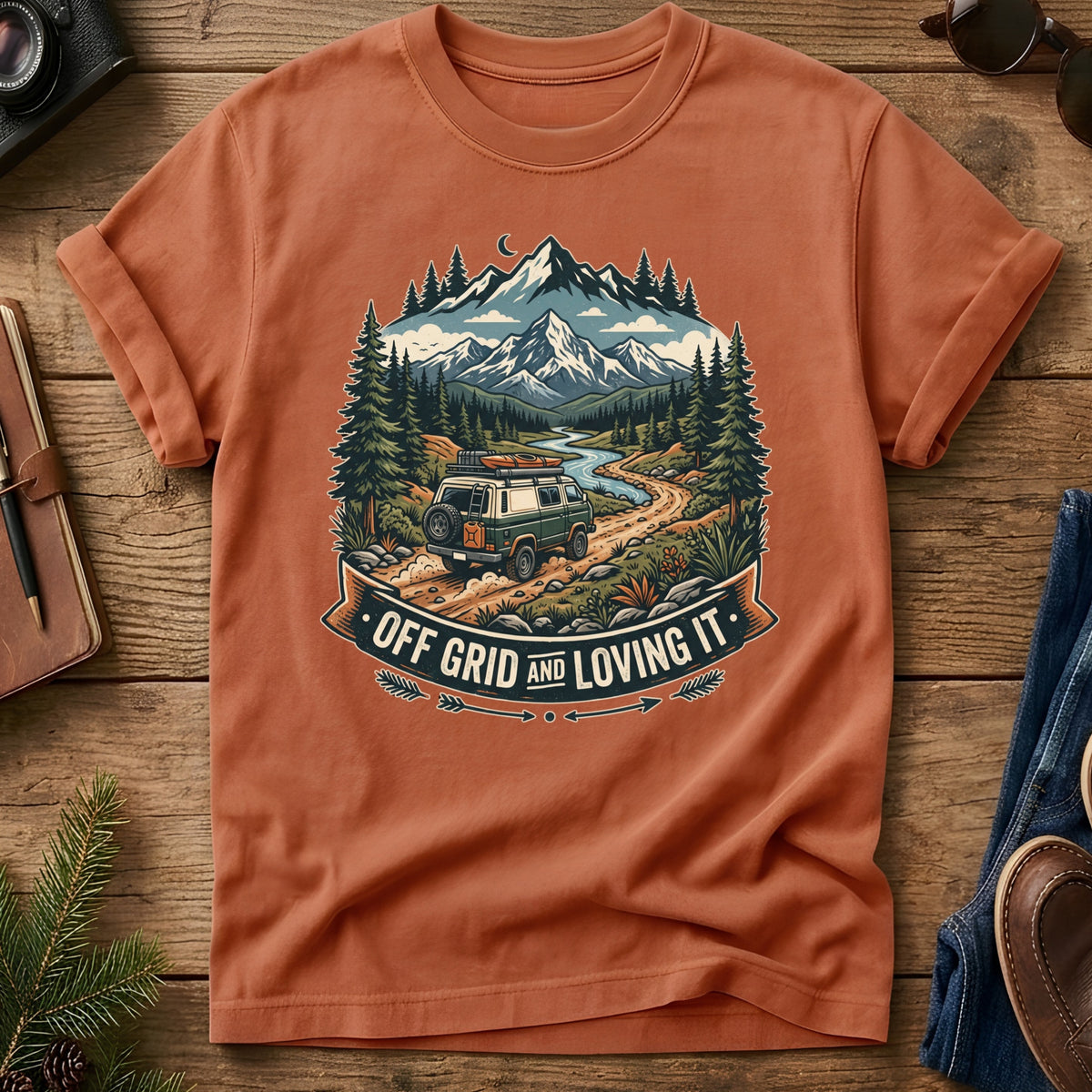 Off Grid and Loving It Tee – graphic tee, view 7