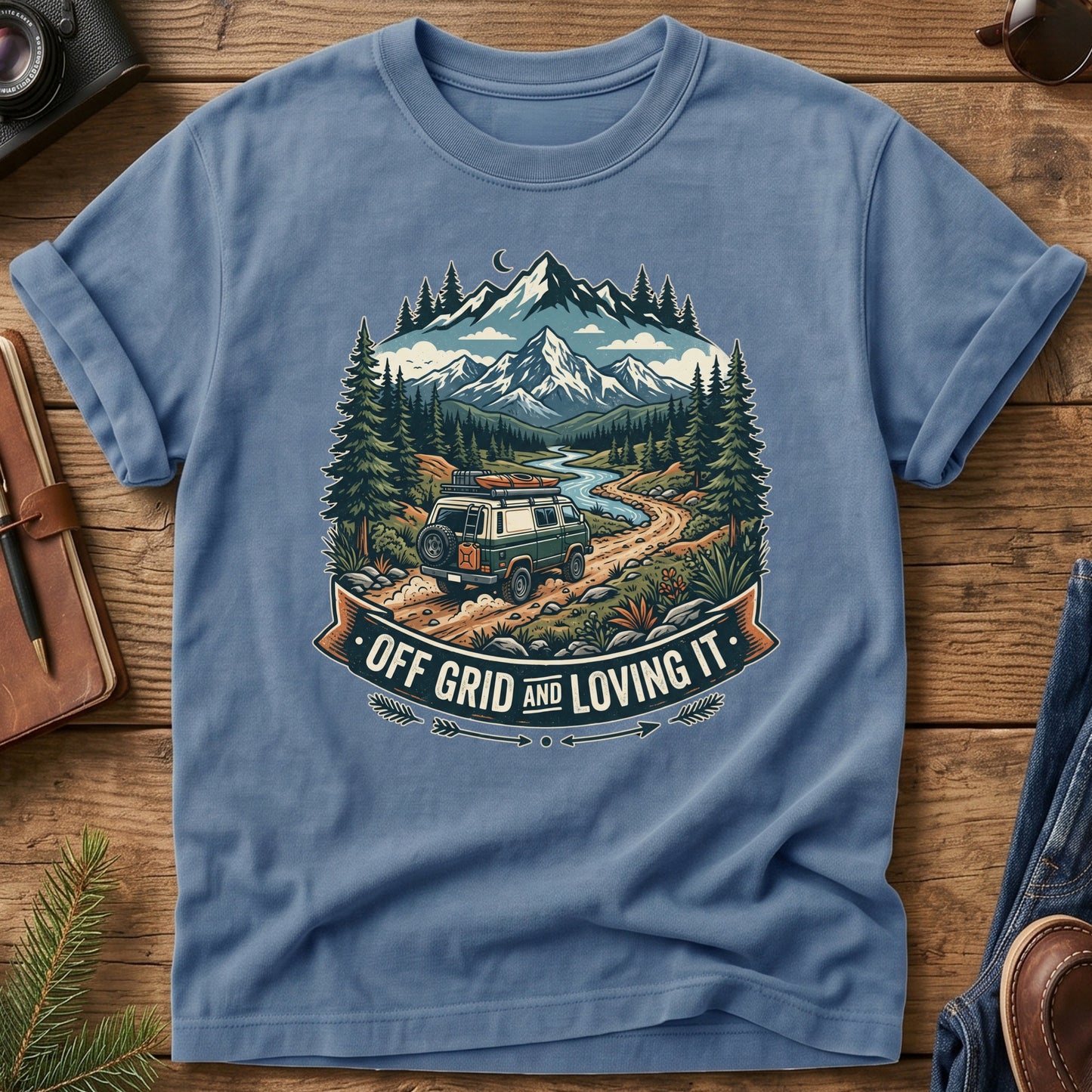 Off Grid and Loving It Tee – graphic tee