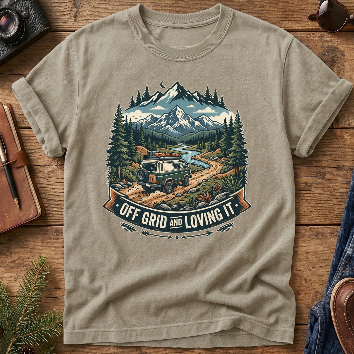 Off Grid and Loving It Tee – graphic tee, view 4