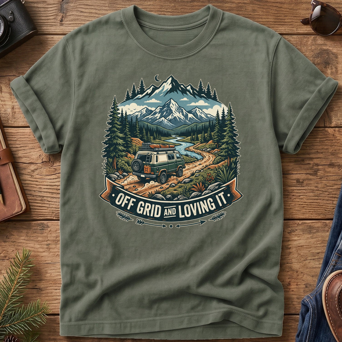 Off Grid and Loving It Tee – graphic tee, view 5