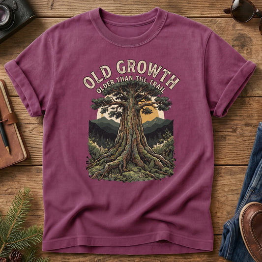 Older Than the Trail Tee – old growth tree graphic tee in Berry, product photo 1