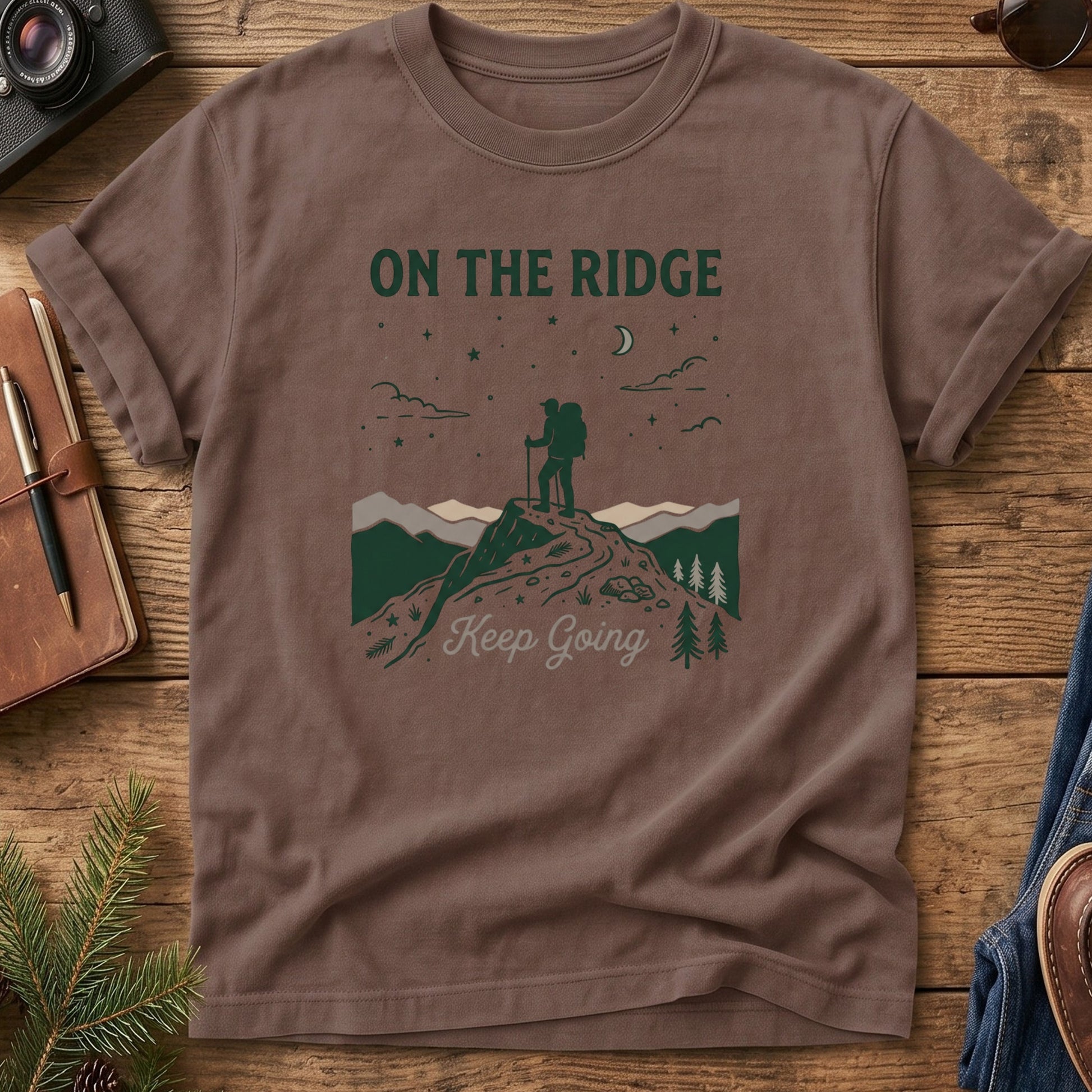 On the Ridge Tee – lifestyle photo, garment-dyed Comfort Colors tee