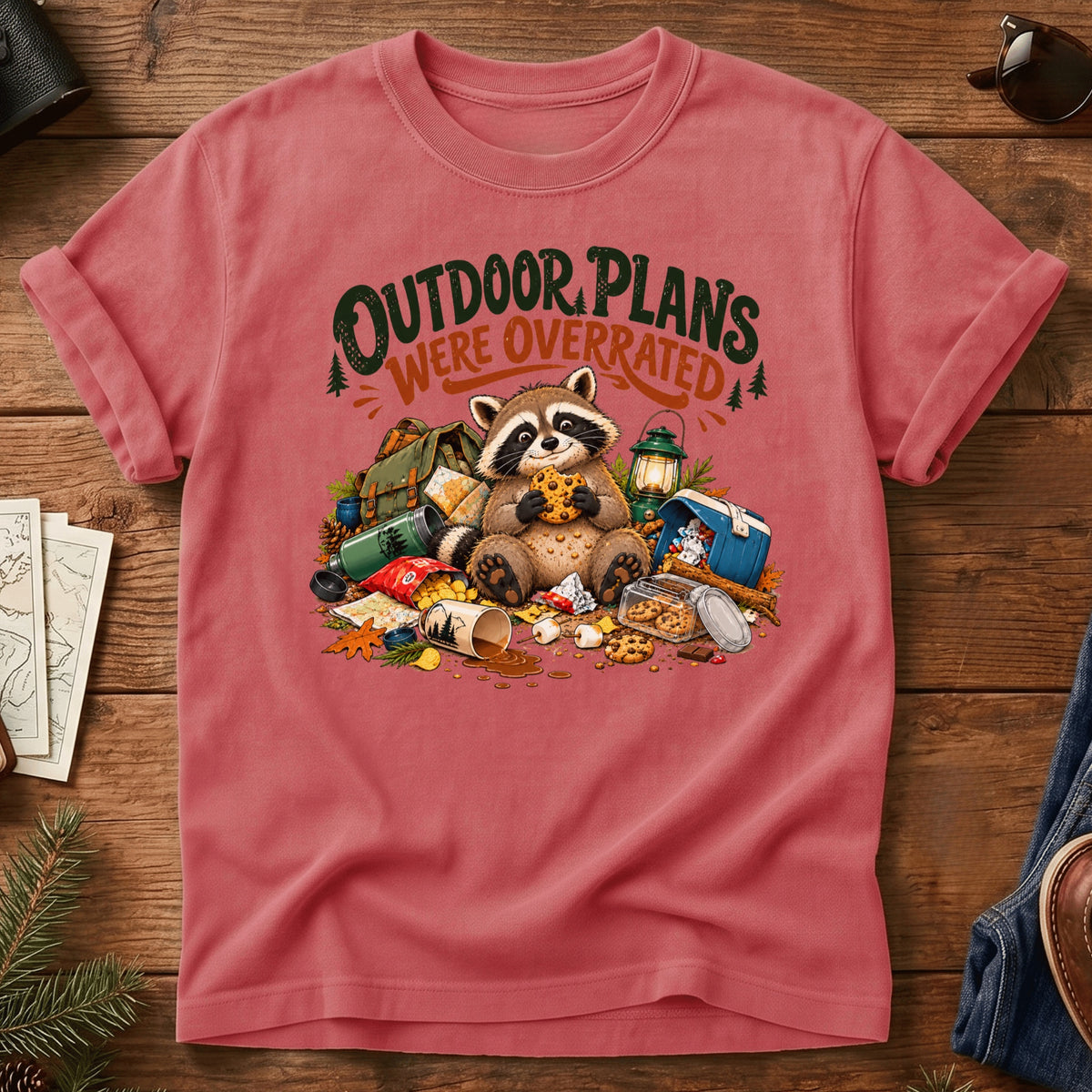 Outdoor Plans Were Overrated Raccoon Tee
