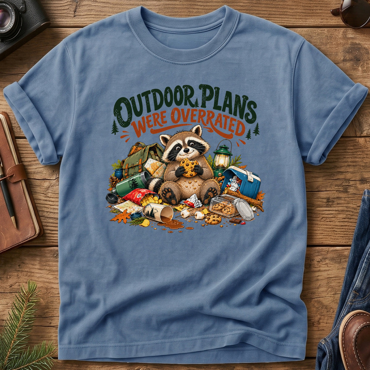 Outdoor Plans Were Overrated Raccoon Tee