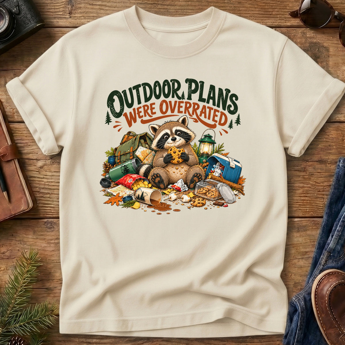 Outdoor Plans Were Overrated Raccoon Tee