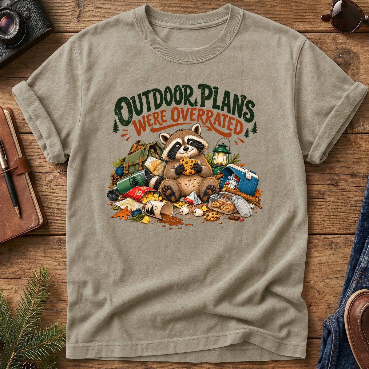 Outdoor Plans Were Overrated Raccoon Tee