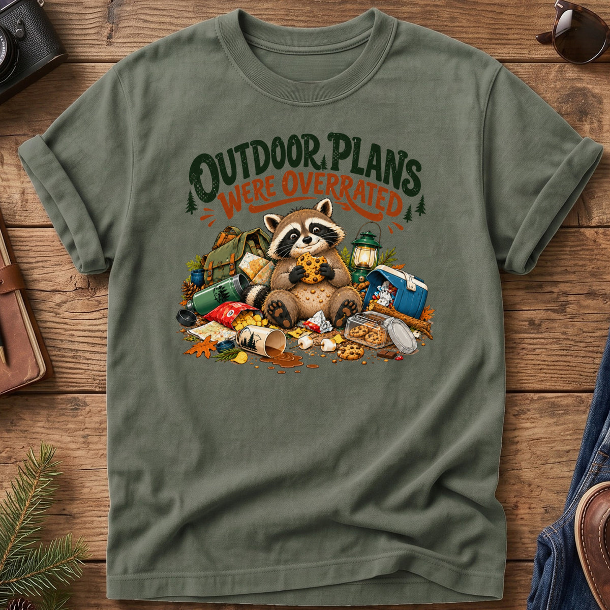Outdoor Plans Were Overrated Raccoon Tee