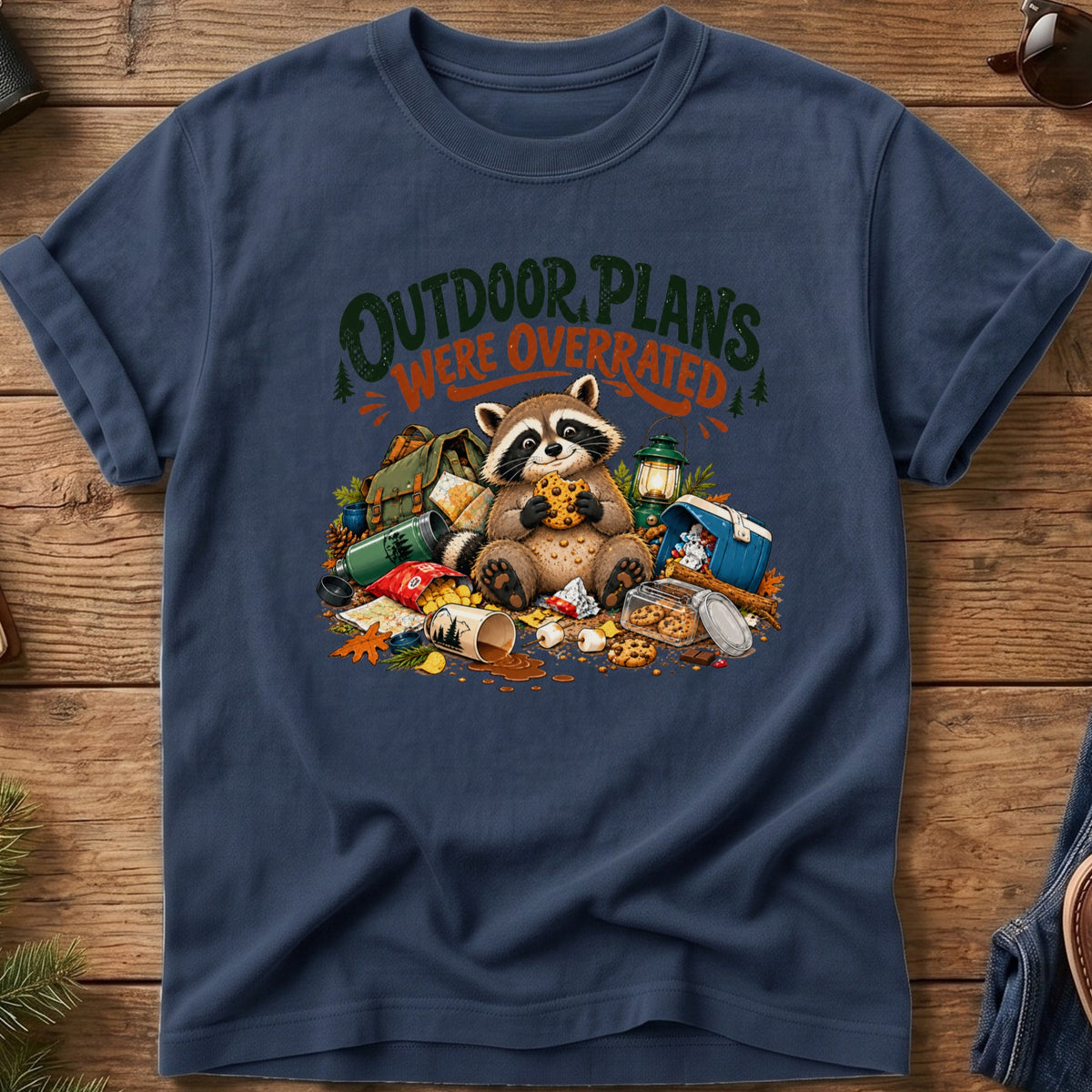 Outdoor Plans Were Overrated Raccoon Tee