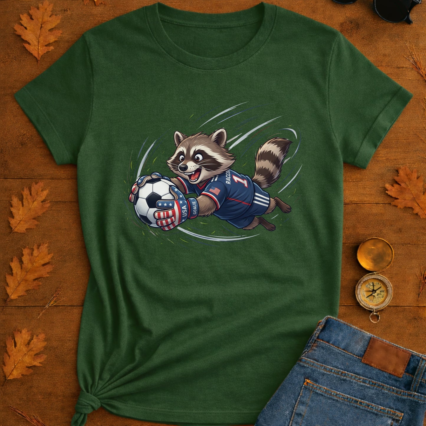 Raccoon Goalie Soccer T-Shirt