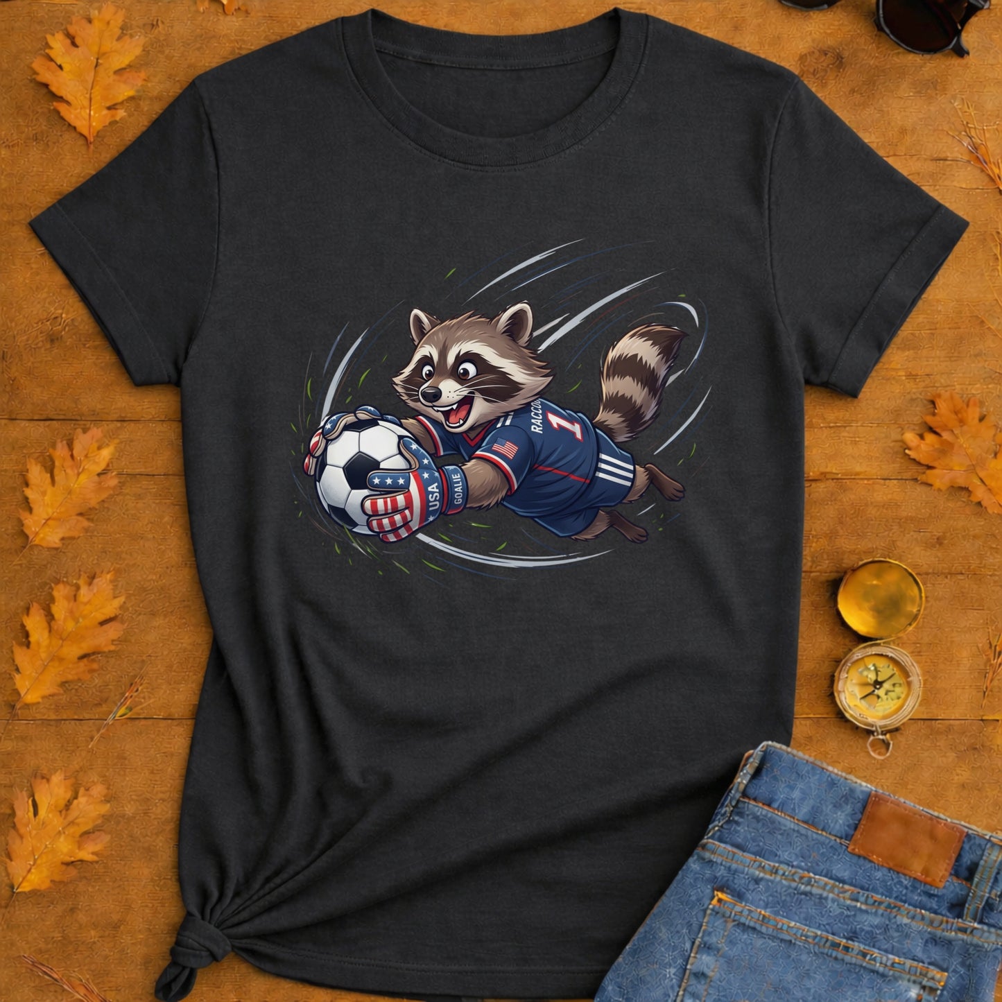 Raccoon Goalie Soccer T-Shirt